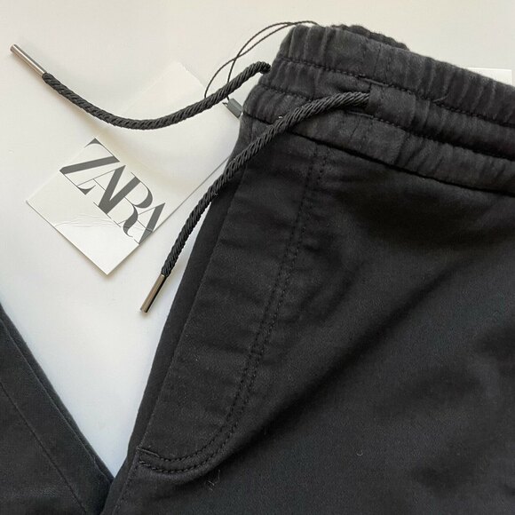 NWT ZARA The Jogger Wide Leg Pants Trousers Sweatpants Raw Hem OVERSIZED XS - Picture 6 of 14